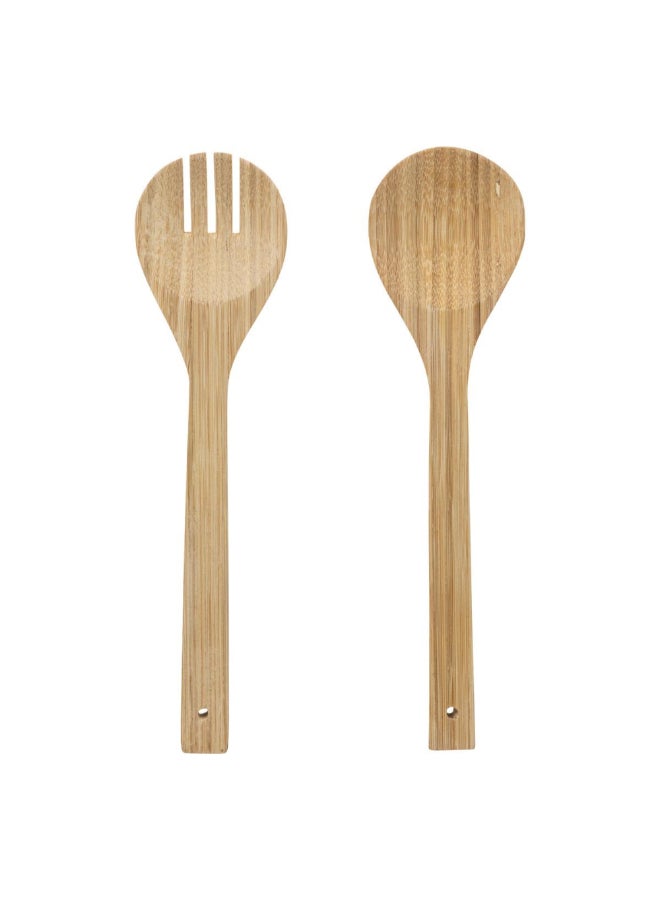 Five Simply Smart 2-Piece Durable Bamboo Salad Servers Brown 1.3 x 7.5 x 30 cm 151490 - Image 1