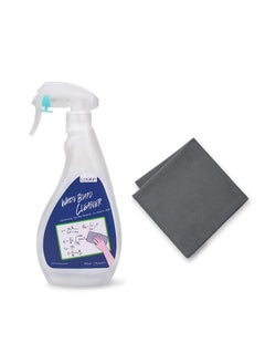 Loukin Nontoxic Whiteboard Cleaner 17Oz Dry Erase Board Cleaner Lowodor Whiteboard Cleaning Spray With Cloth Removes Stubborn Marks From Whiteboards Chalkboard  - Image 1