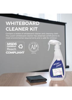 Loukin Nontoxic Whiteboard Cleaner 17Oz Dry Erase Board Cleaner Lowodor Whiteboard Cleaning Spray With Cloth Removes Stubborn Marks From Whiteboards Chalkboard  - Image 2