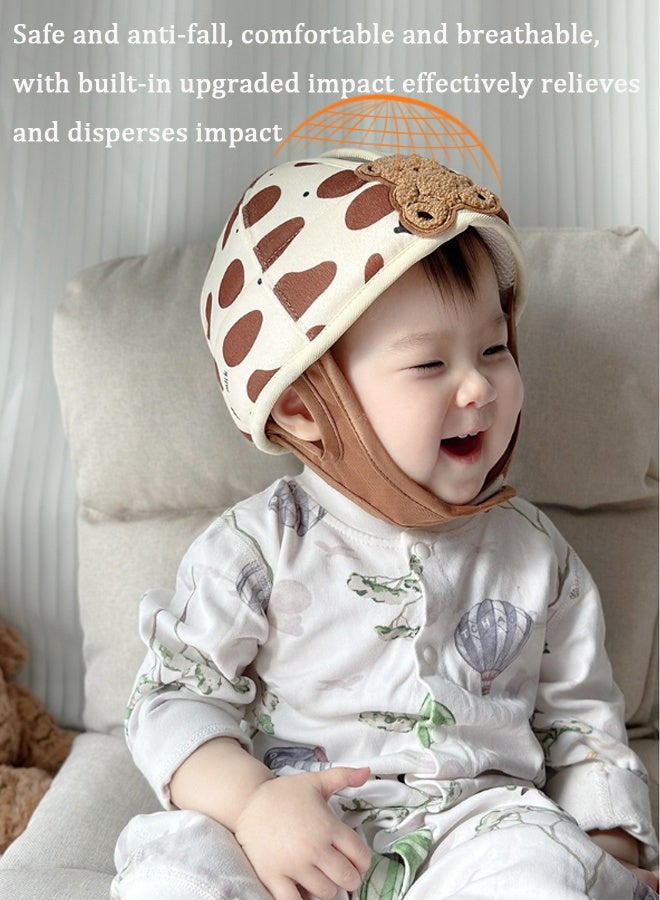 Vinnatsu Baby Safety Helmet Child Safety Helmet Baby Helmet Baby Head Toddler Protective Cap Protector Thickened and Breathable, Safe and Drop-proof Cute cartoon Cotton Adjustable Safety Helmet Suitable For Learning To Crawl And Walk Pink Bunny  - Image 3