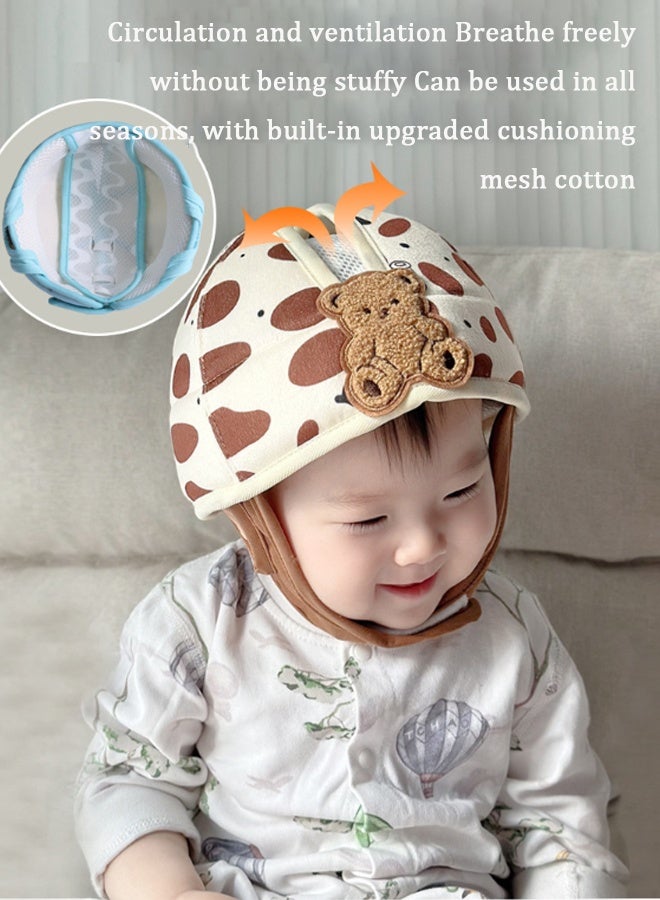 Vinnatsu Baby Safety Helmet Child Safety Helmet Baby Helmet Baby Head Toddler Protective Cap Protector Thickened and Breathable, Safe and Drop-proof Cute cartoon Cotton Adjustable Safety Helmet Suitable For Learning To Crawl And Walk Pink Bunny  - Image 4