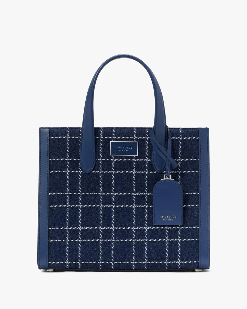 كيت سبيد Manhattan Denim Check Small Tote