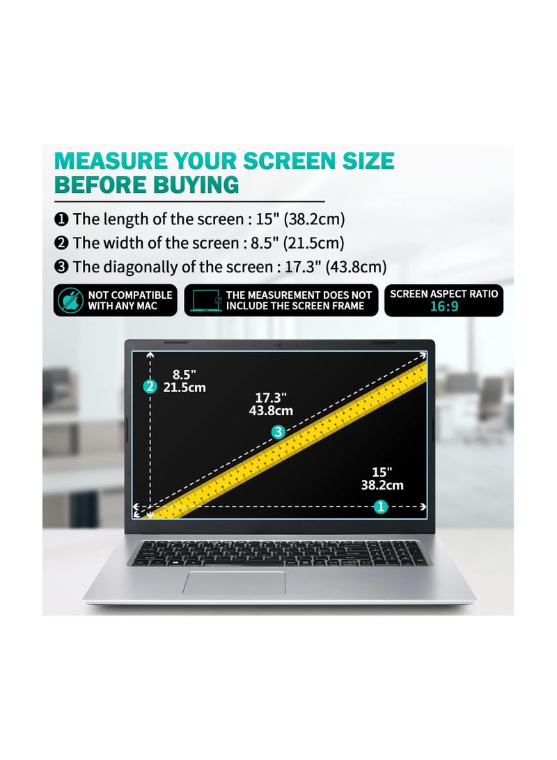 VIUAUAX 2-Pack 17.3 inch 16:9 Anti Blue Light Matte Laptop Screen Protector, Compatible with 17.3” HP/Lenovo/Acer/ASUS/MSI Laptop, Anti Glare Anti Scratch.Anti-blue light and anti-glare film - Image 2