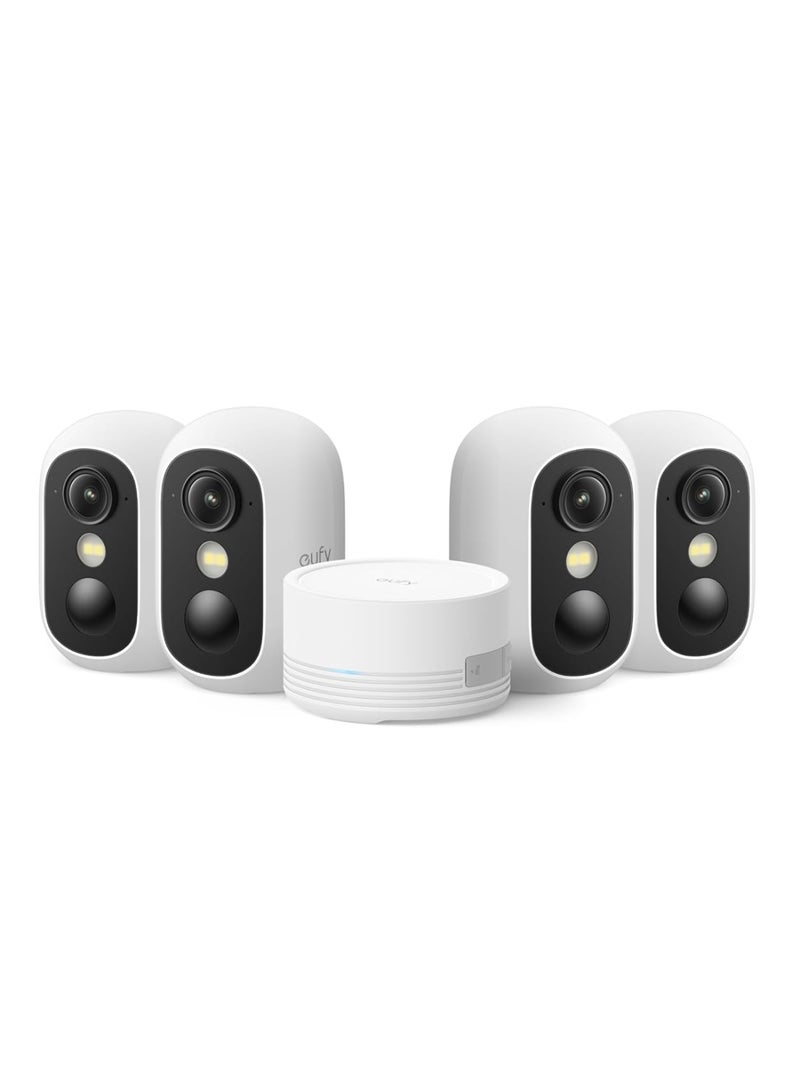 إيوفي نظام كاميرات eufy Security eufyCam C35 4-Cam Kit، كاميرا لاسلكية داخلية/خارجية مع حامل مغناطيسي، رؤية ليلية ملونة، تخزين محلي - Image 1