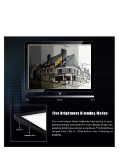 SYOSI A4 Wireless Battery Powered Light Pad, Portable Cordless Copy Board, LED Light Board Tracing Light Box Dimmable Brightness Rechargeable Copy Board for Artist Drawing Sketching X-ray Viewing  - Image 3