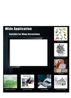 SYOSI A4 Wireless Battery Powered Light Pad, Portable Cordless Copy Board, LED Light Board Tracing Light Box Dimmable Brightness Rechargeable Copy Board for Artist Drawing Sketching X-ray Viewing  - Image 5