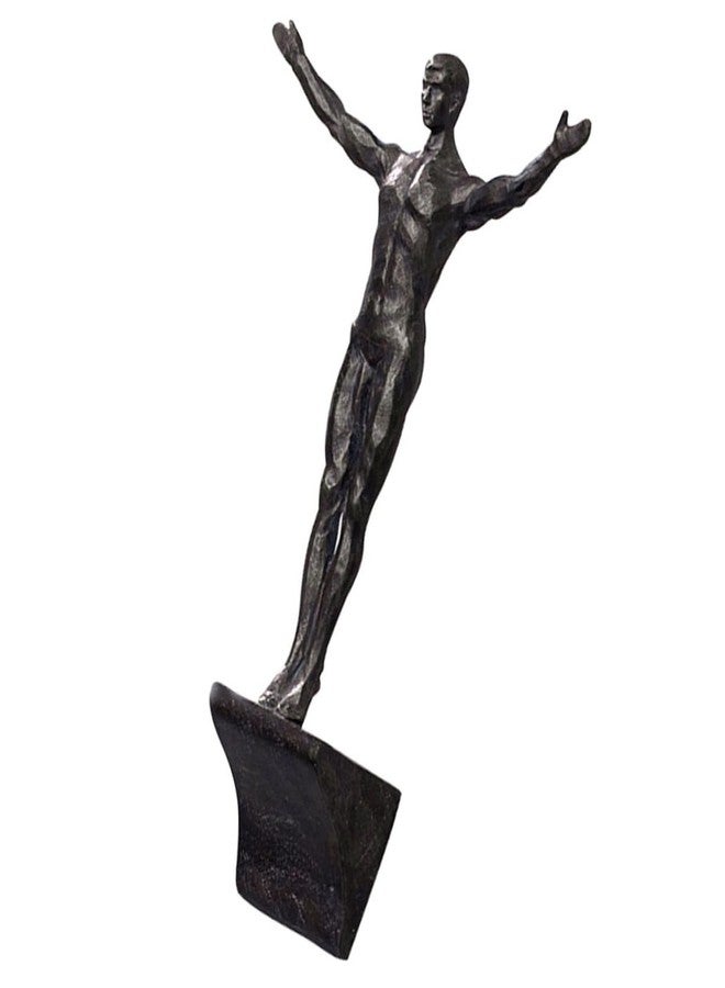 HOLIDYOYO Modern Diving Wall Figurine Sculpture Resin Hanging Decor for Bar Living Room Tv Background Industrial Style 9.06X5.91X1.57 Inches - Image 1