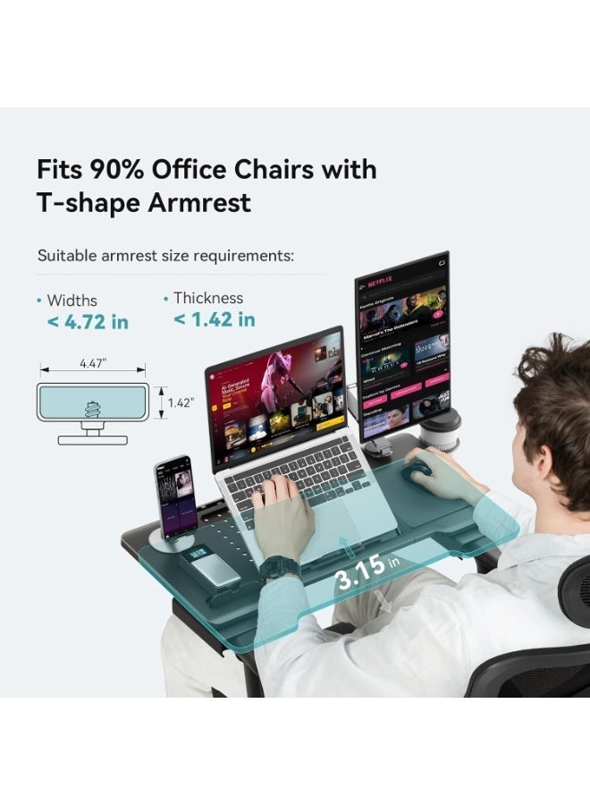 DROGO 2 in 1 SitNWork Multipurpose Foldable Laptop Table Tray Stand for Office Chair with Cup Holder, Angle & Height Adjustable | Portable Laptop Bed Tray Desk Stand with Mousepad & Bookstand Black - Image 4