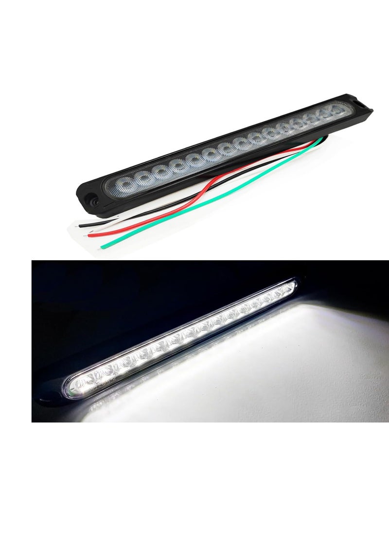 Generic - LED flashlight ruler 25cm, 15 LED, 4-terminal wire, bright LED lighting, multiple lighting modes (fixed / flash / moving) waterproof suitable for cars, bicycles and trucks - white color lighting - from Rana store - Image 1