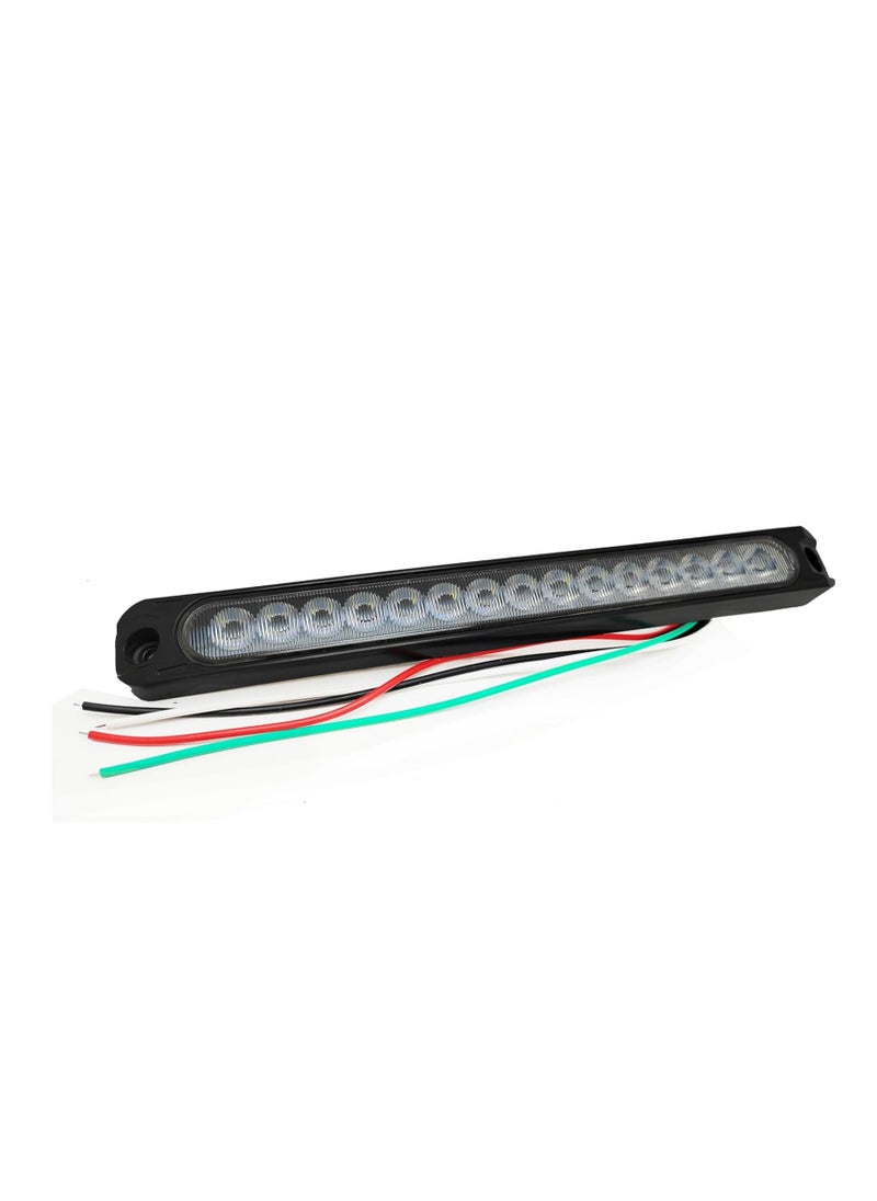 Generic - LED flashlight ruler 25cm, 15 LED, 4-terminal wire, bright LED lighting, multiple lighting modes (fixed / flash / moving) waterproof suitable for cars, bicycles and trucks - white color lighting - from Rana store - Image 1