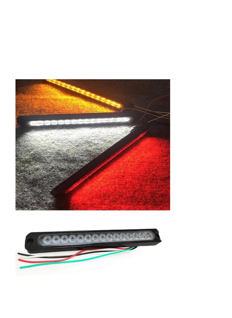 Generic - LED flashlight ruler 25cm, 15 LED, 4-terminal wire, bright LED lighting, multiple lighting modes (fixed / flash / moving) waterproof suitable for cars, bicycles and trucks - white color lighting - from Rana store - Image 1
