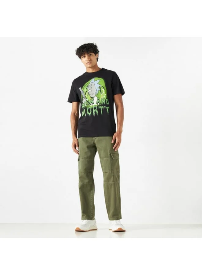 SP Characters Rick and Morty Print T-shirt with Crew Neck and Short Sleeves