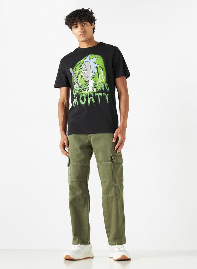 SP Characters Rick and Morty Print T-shirt with Crew Neck and Short Sleeves - Image 2