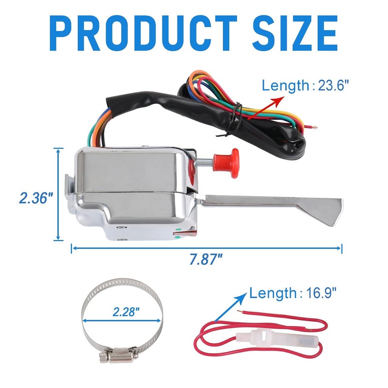JDMSPEED New Chrome 12V Universal Street Hot Rod Turn Signal Switch For Ford Buick GM - Image 4