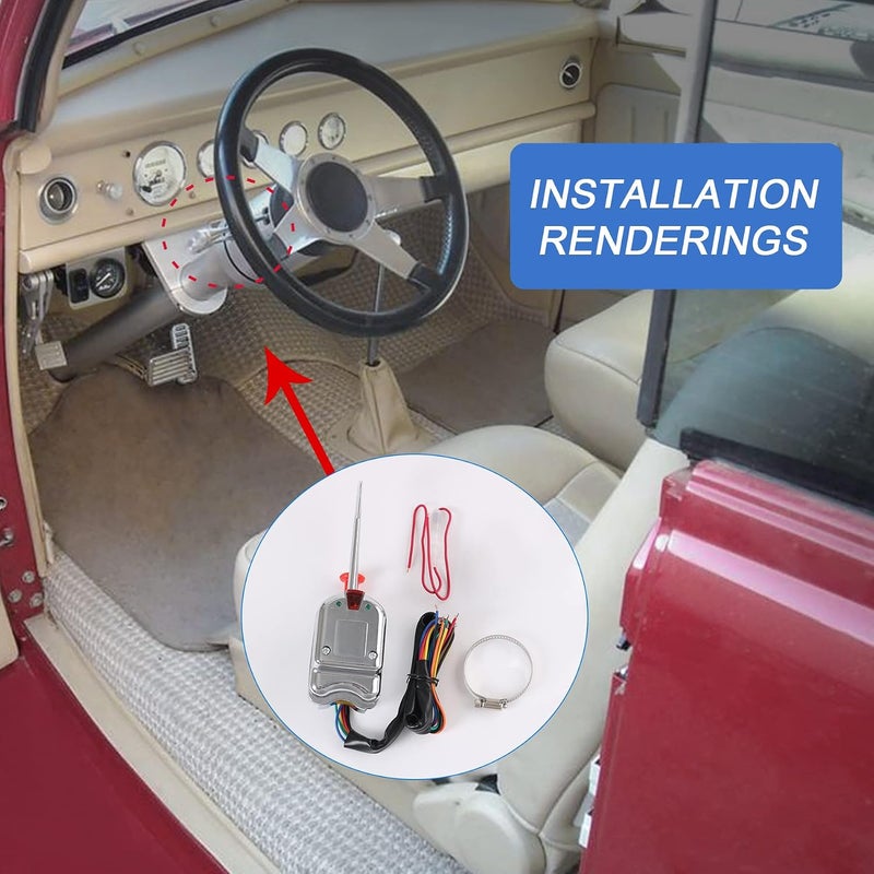 JDMSPEED New Chrome 12V Universal Street Hot Rod Turn Signal Switch For Ford Buick GM - Image 5