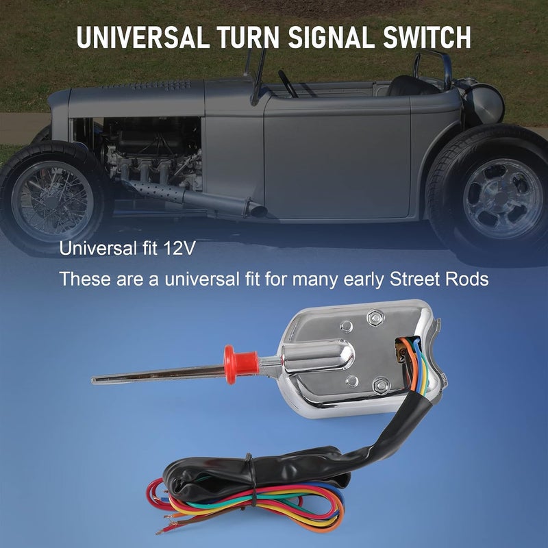 JDMSPEED New Chrome 12V Universal Street Hot Rod Turn Signal Switch For Ford Buick GM - Image 2