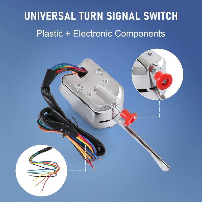 JDMSPEED New Chrome 12V Universal Street Hot Rod Turn Signal Switch For Ford Buick GM - Image 3