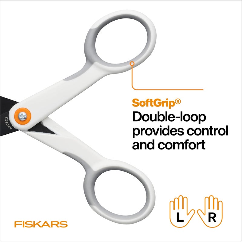 Fiskars Micro Trip Scissors, SoftGrip Precision Cutting Shears, Non-Stick Stainless Steel Blades, 5 inches - Image 4