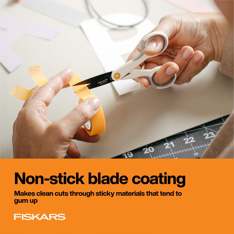 Fiskars Micro Trip Scissors, SoftGrip Precision Cutting Shears, Non-Stick Stainless Steel Blades, 5 inches - Image 3
