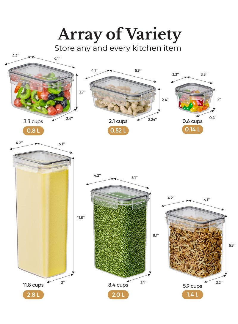 كيلا مجموعة حاويات تخزين الطعام 36 قطعة محكمة الإغلاق - تنظيم المطبخ والمخزن لحبوب ودقيق وسكر | أغطية متينة قابلة لإعادة الاستخدام | حجم العائلة السعودية | خالي من BPA - Image 2