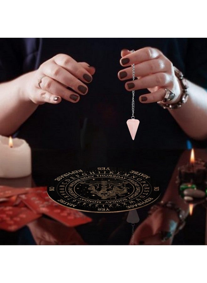 AHANDMAKER Pendulum Board Set, Wooden Dowsing Divination Board Metaphysical Message Board With Crystal Pendulum Necklace For Witchcraft Wiccan Altar Supplies Kit, Goddess - Image 5