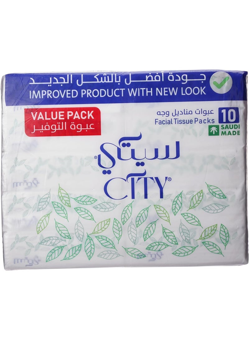 سيتي مناديل سيتي للوجه – طبقتان × 150 ورقة، 10 عبوات - Image 3
