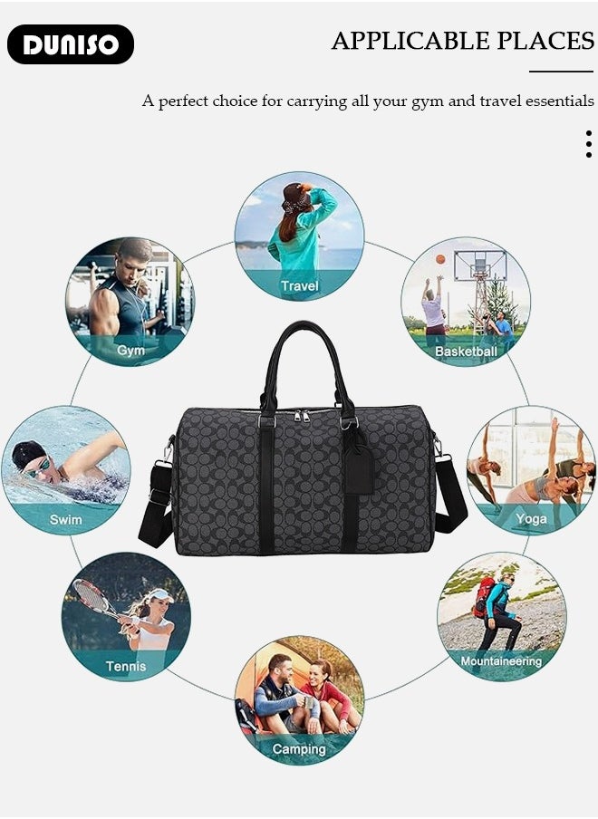 DUNISO Travel Duffel Bag,Sports Gym Bag,Weekend Duffle Bag Large Capacity Lightweight Waterproof Oxford Fabric Multipurpose Carry on Luggage Bag for Fitness Sports Training Trip Carry Bags for Unisex  - Image 3