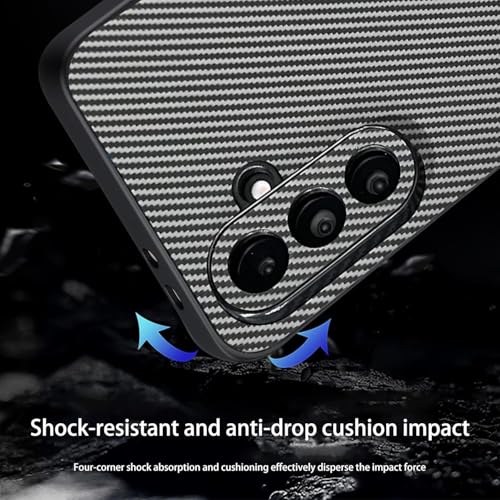 DIZORO Carbon Fiber Case for Samsung Galaxy A36 5g Fusion 5g Smooth Touch Rubber Phone Cases Non-Slip, Camera Protection Fingerprint Resistant Full Body Protective Shockproof Back Cover - Light Grey - Image 5