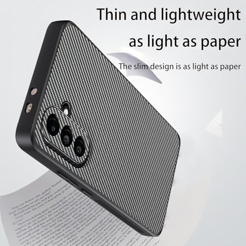 DIZORO Carbon Fiber Case for Samsung Galaxy A36 5g Fusion 5g Smooth Touch Rubber Phone Cases Non-Slip, Camera Protection Fingerprint Resistant Full Body Protective Shockproof Back Cover - Light Grey - Image 4