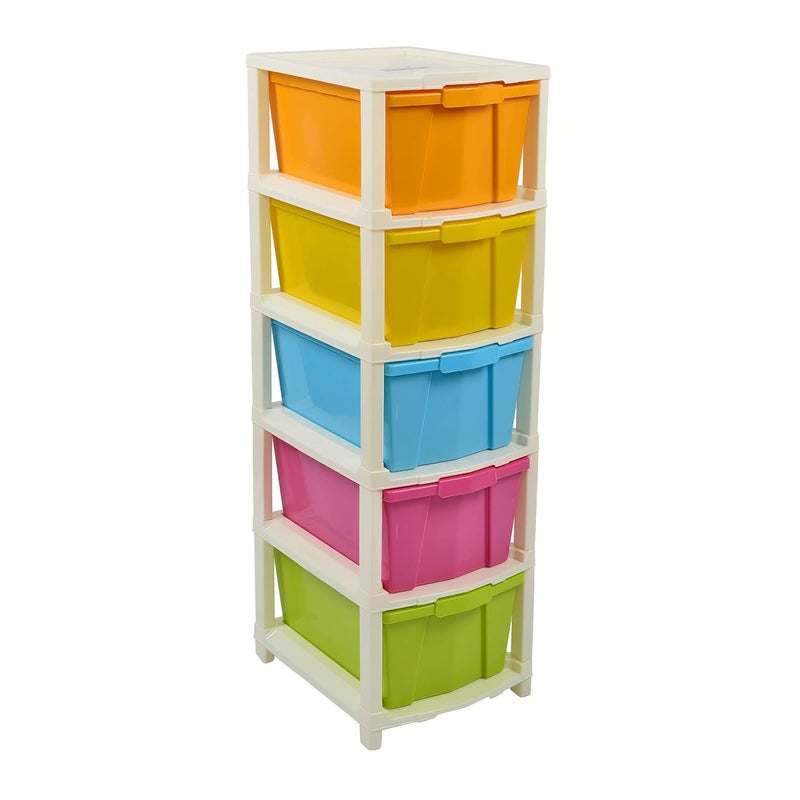 Joyful Studio 5 XLarge Plastic Modular Drawer System Multicolour Standard - Image 3