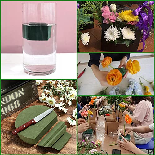 OJYUDD 20 PCS Round Floral Foam,Green Wet Foam Block,Wet Florist Floral Foam Block Flower Arrangement Supplies for Wedding Aisle Flowers,Party Decoration - Image 5