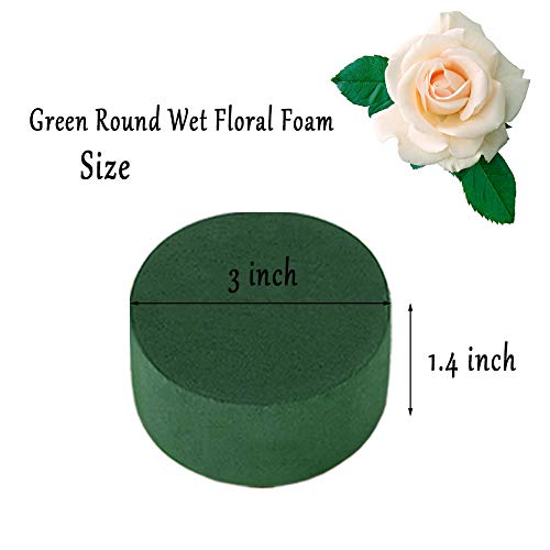 OJYUDD 20 PCS Round Floral Foam,Green Wet Foam Block,Wet Florist Floral Foam Block Flower Arrangement Supplies for Wedding Aisle Flowers,Party Decoration - Image 2
