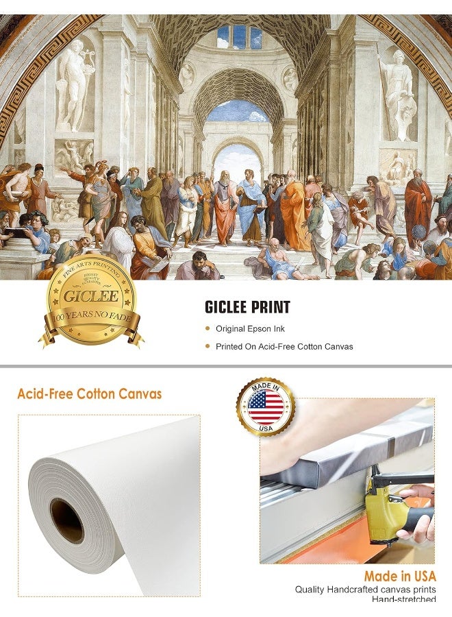Home Trove Decorarts - The School Of Athens, Raphael Art Reproduction. Giclee Canvas Prints Wall Art For Home Decor 30X24 X1.5  - Image 5