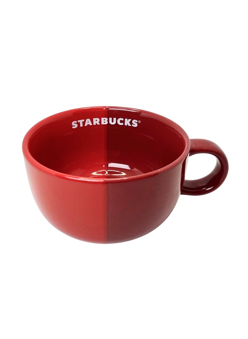 ستاربكس كوب قهوة/شاي لاتيه كابتشينو كريسماس 2021 من ستاربكس، سيراميك أحمر - 16 أونصة (473 مل) - Image 1