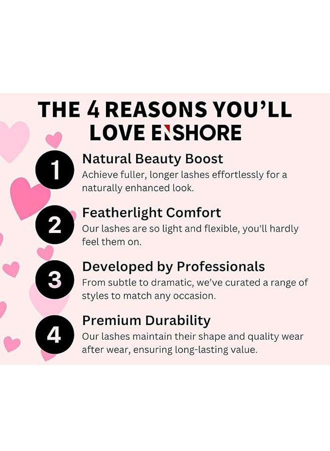 JS Strip False Lashes 10 Pairs, Faux Mink Lashes, Fluffy Natural Look Eyelashes, Curl Lashes Extension Strip Eyelashes Pack, Enlarge Your Eyes Eyelashes - Image 3