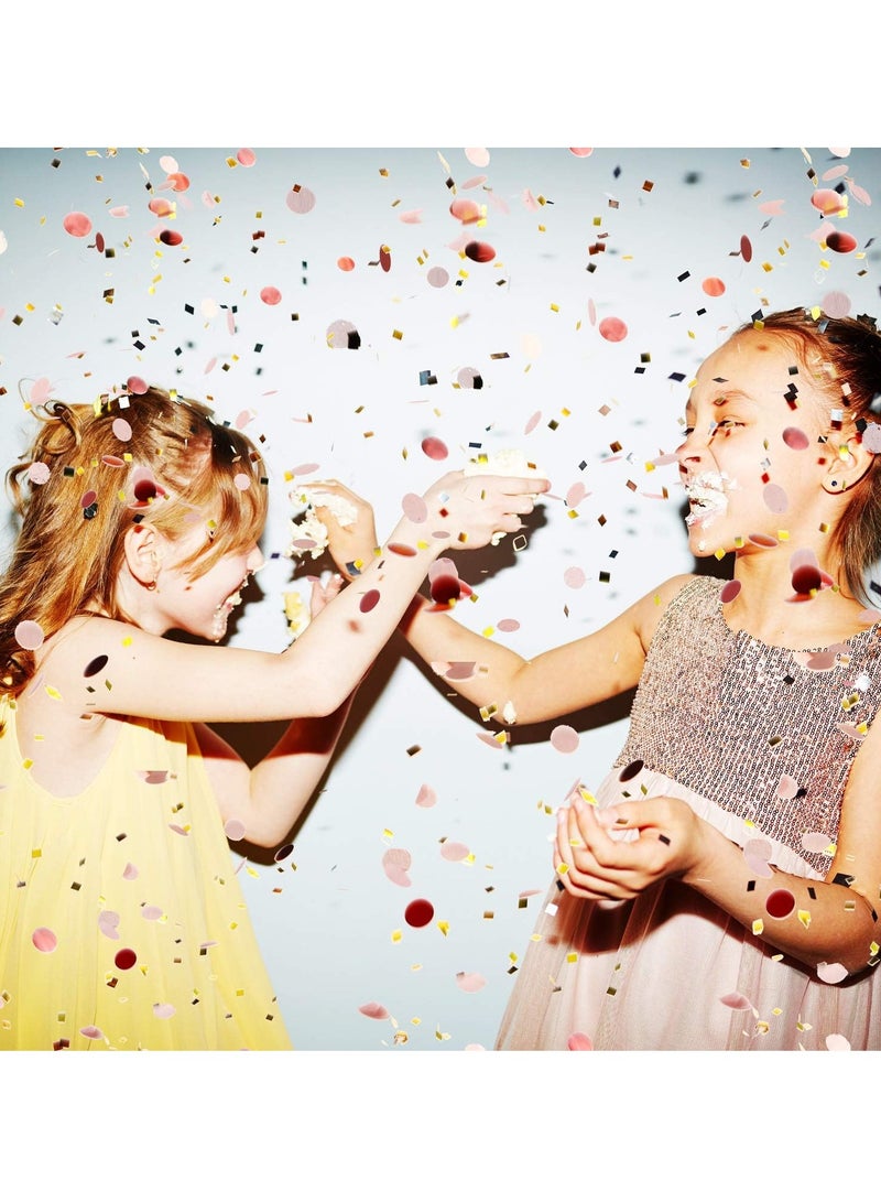 SOLARAE Table Confetti, Round Tissue Paper Dots Confetti Glitter Foil Confetti Sequin for Wedding Birthday Party DIY Decoration 100g, Rose Gold Confetti - Image 3