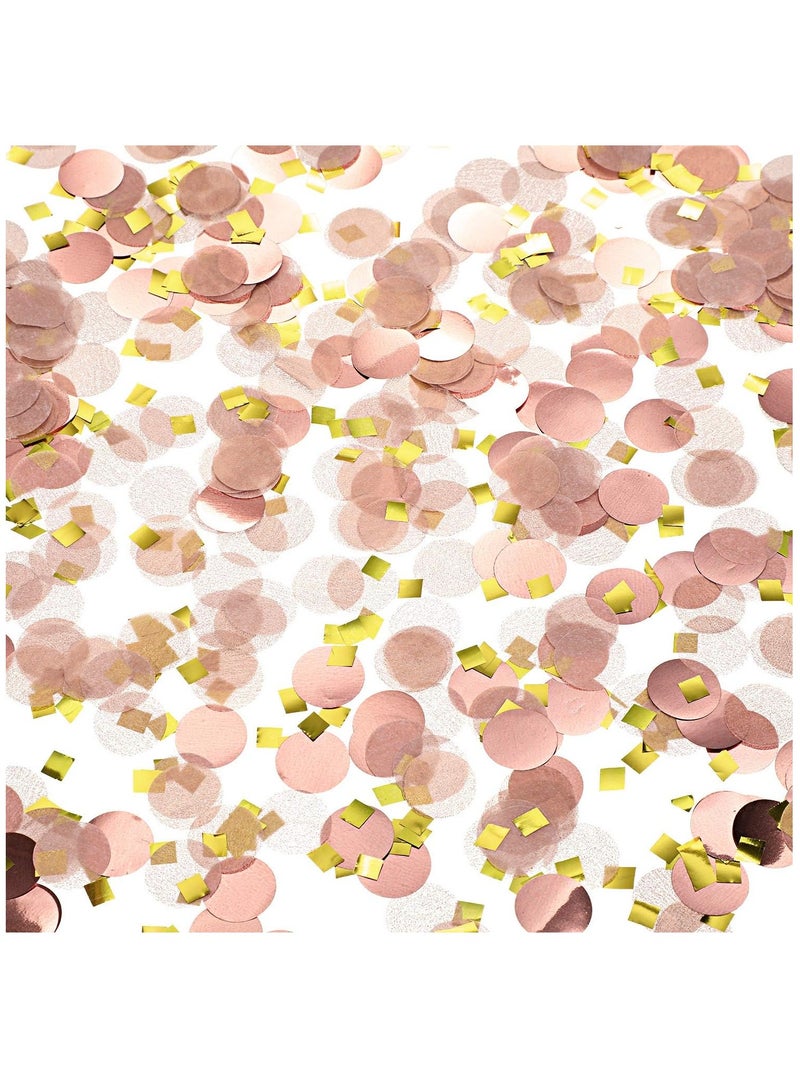 SOLARAE Table Confetti, Round Tissue Paper Dots Confetti Glitter Foil Confetti Sequin for Wedding Birthday Party DIY Decoration 100g, Rose Gold Confetti - Image 1