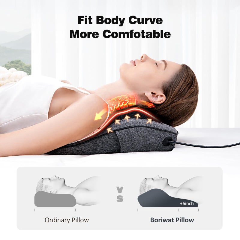 Boriwat Back Massager with Heat, Neck Massager for Pain Relief Deep Tissue, 3D Kneading Massage Pillow for Back, Neck, Shoulder, Legs, Gifts for Women Men Mom Dad - Image 2
