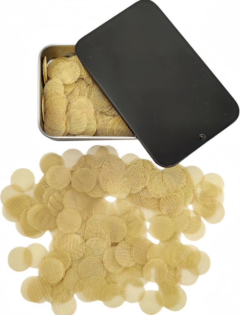 Ruilida 200 pcs 1/2 Inch Premium Thick Brass Pipe Screens, 0.5" Premium Pipe Screen Filters with Metal Storage Box - Image 1