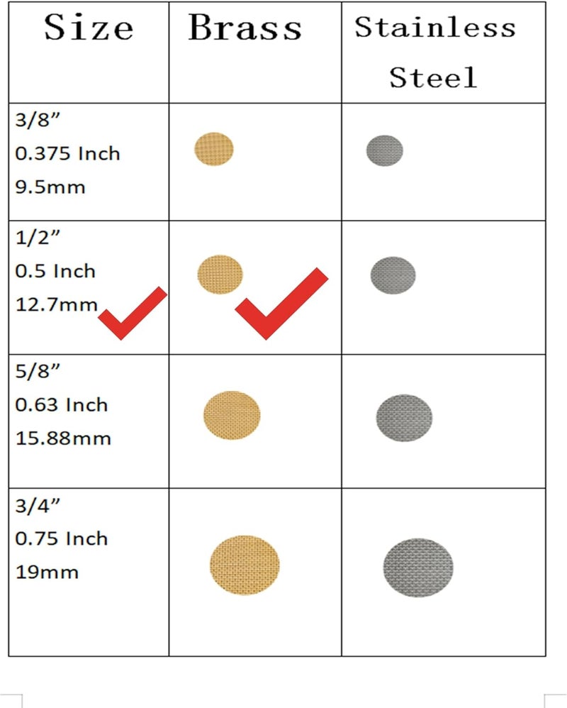 Ruilida 200 pcs 1/2 Inch Premium Thick Brass Pipe Screens, 0.5" Premium Pipe Screen Filters with Metal Storage Box - Image 2