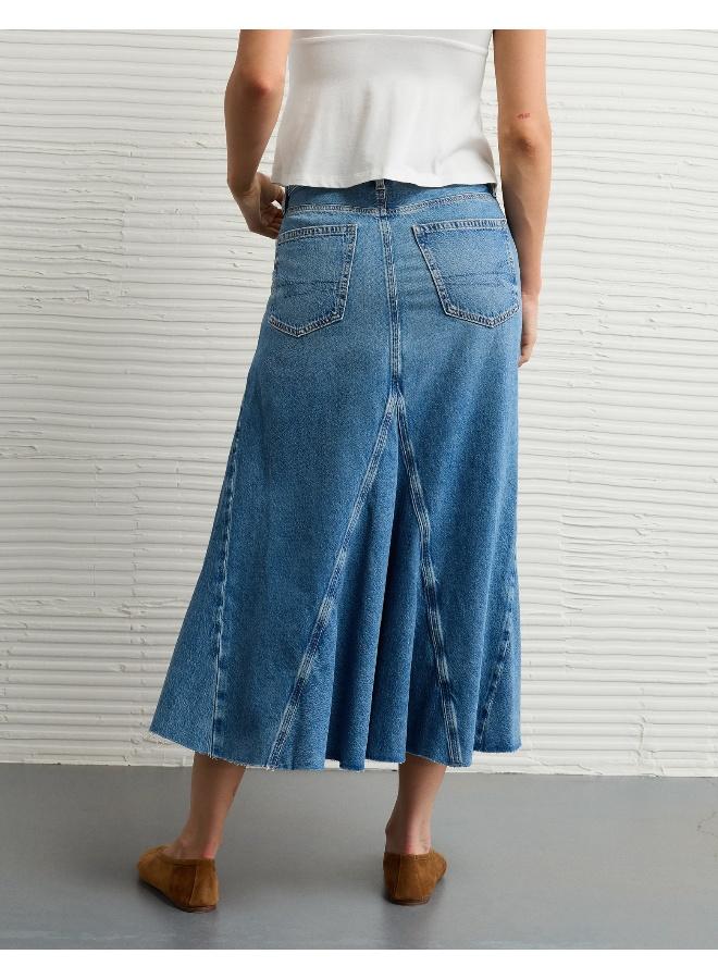 American Eagle AE Low-Rise Pieced Denim Maxi Skirt - Image 4