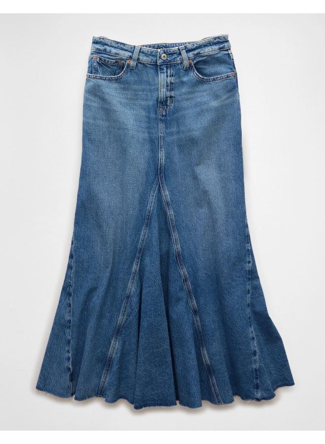 American Eagle AE Low-Rise Pieced Denim Maxi Skirt - Image 3