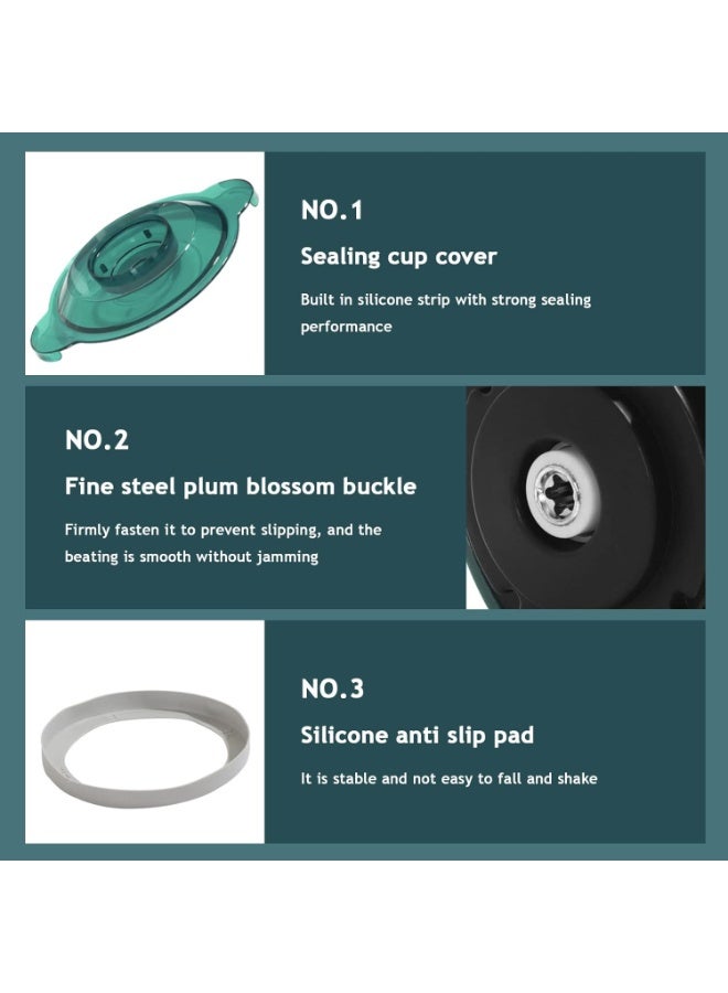 DISNIE Electric Glass Food Chopper & Mincer – 4 Sharp Blades, 2L Large Capacity, 650W Powerful Motor, Ice Crusher, Multi-Function Meat & Veggie Processor, Compact & Easy to Clean (Clear/Green) - Image 4