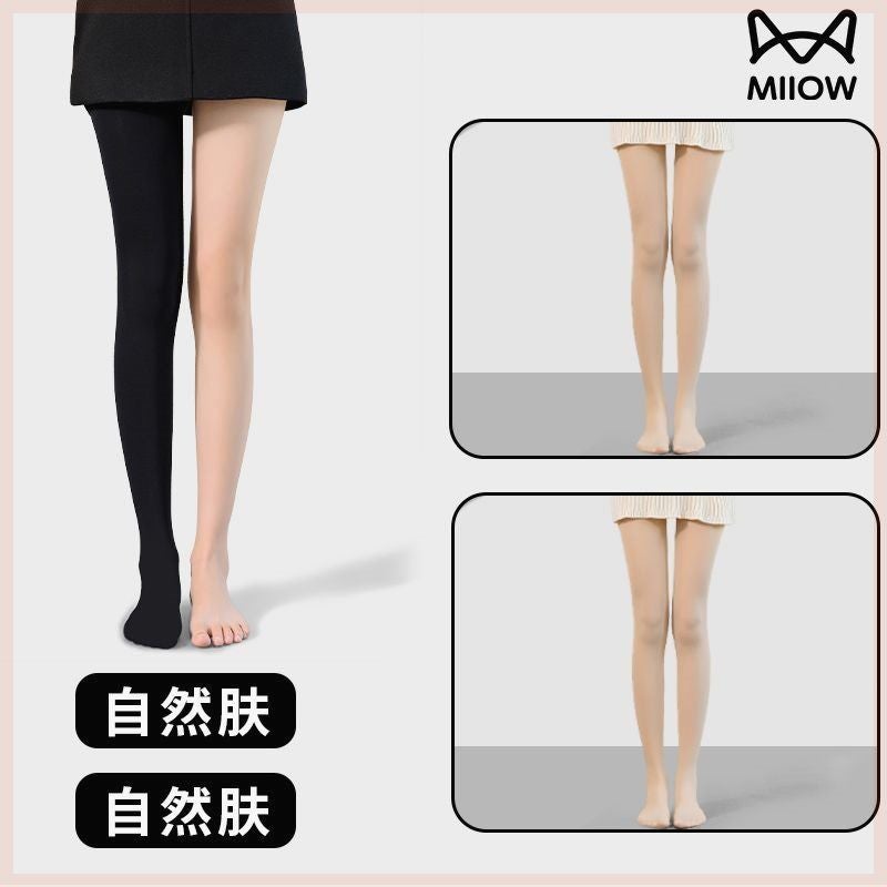 Translucent Pressure Pants For Women, Sheer Socks, Bare-Leg Artifact, Strong Compression Black Stockings, Fleece-Lined Thin Leggings - Image 1