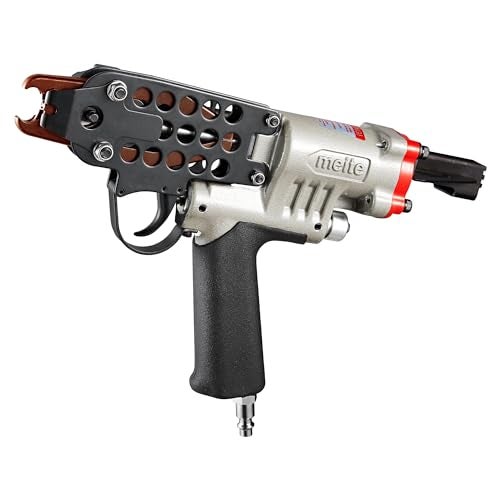 meite SC7C Pneumatic Hog Ring Gun, 15 Gauge 3/4" Crown Hog Ring Pliers, 5.5-6.0 mm Closure, Air C Ring Stapler for Mattress, Seat Assembly, Wire Cages, and Fencing - Image 1