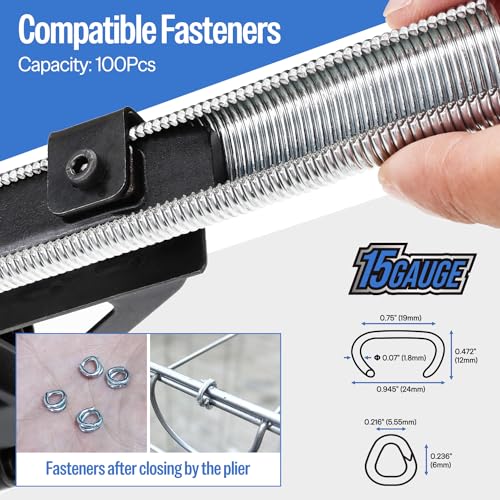 meite SC7C Pneumatic Hog Ring Gun, 15 Gauge 3/4" Crown Hog Ring Pliers, 5.5-6.0 mm Closure, Air C Ring Stapler for Mattress, Seat Assembly, Wire Cages, and Fencing - Image 3