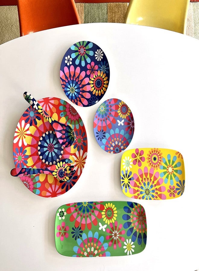 French Bull Plates - 4 Piece Set - 11 inch Melamine Dinner Plate Set - Melamine Dinnerware for Indoor and Outdoor - Festival - Image 4