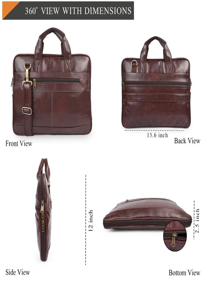 ADISA Laptop Messenger Office Bag Briefcase for Work for Men (Lb6050-Bro, Brown) - Image 2