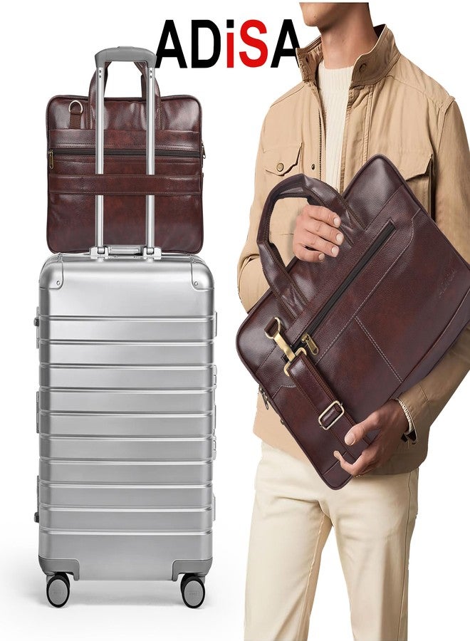 ADISA Laptop Messenger Office Bag Briefcase for Work for Men (Lb6050-Bro, Brown) - Image 5