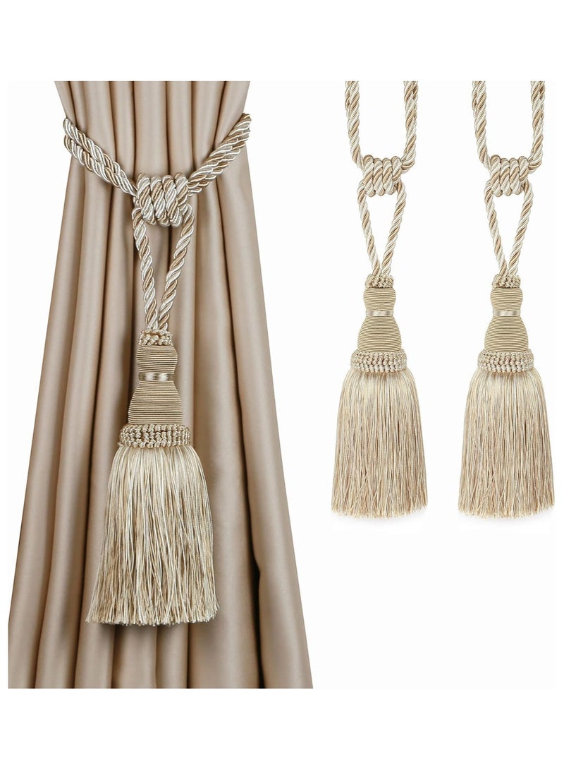 NANAO حبل ربط ستائر مع خيوط - عبوة من 2 (بيج مختلط) - Image 1